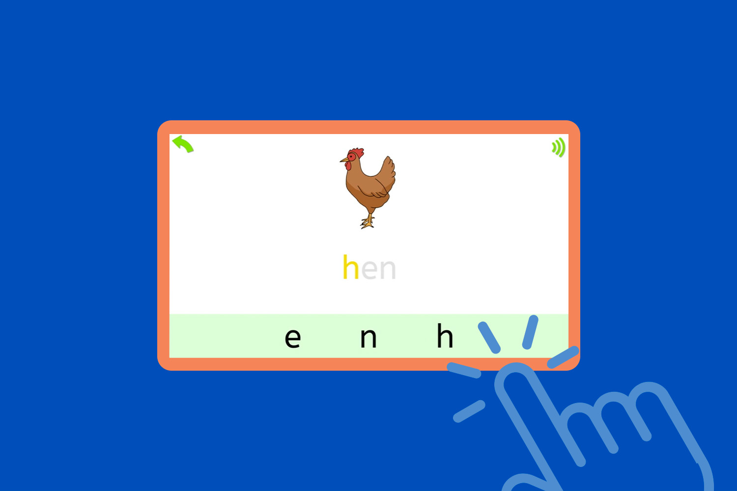 A onetab screen that shows a picture of a hen with the scrambled letters