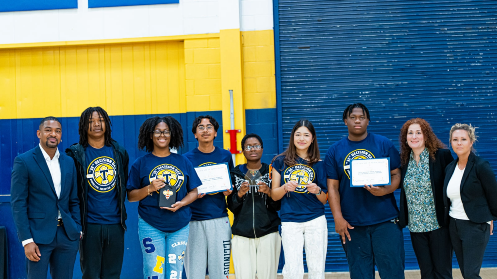 Thornwood High School honorees with Despina Liaskos (Math/Business Divisional Leader), Jason Isaacs & Rachel Martinez of Open Up Resources. Photo: Ray Abercrombie