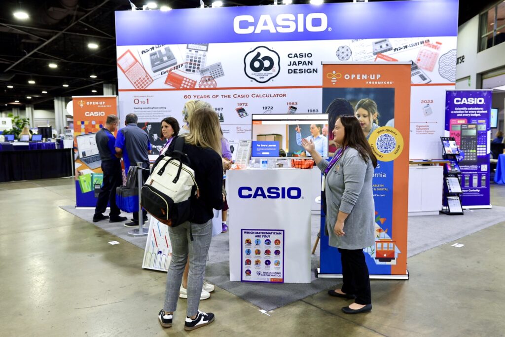 Dr. Jessica Hunter leads a Hands-On Math demo to showcase how Casio’s calculator tools align with the Open Up Resources—California Standards curriculum to bring the new California Math Framework to life.